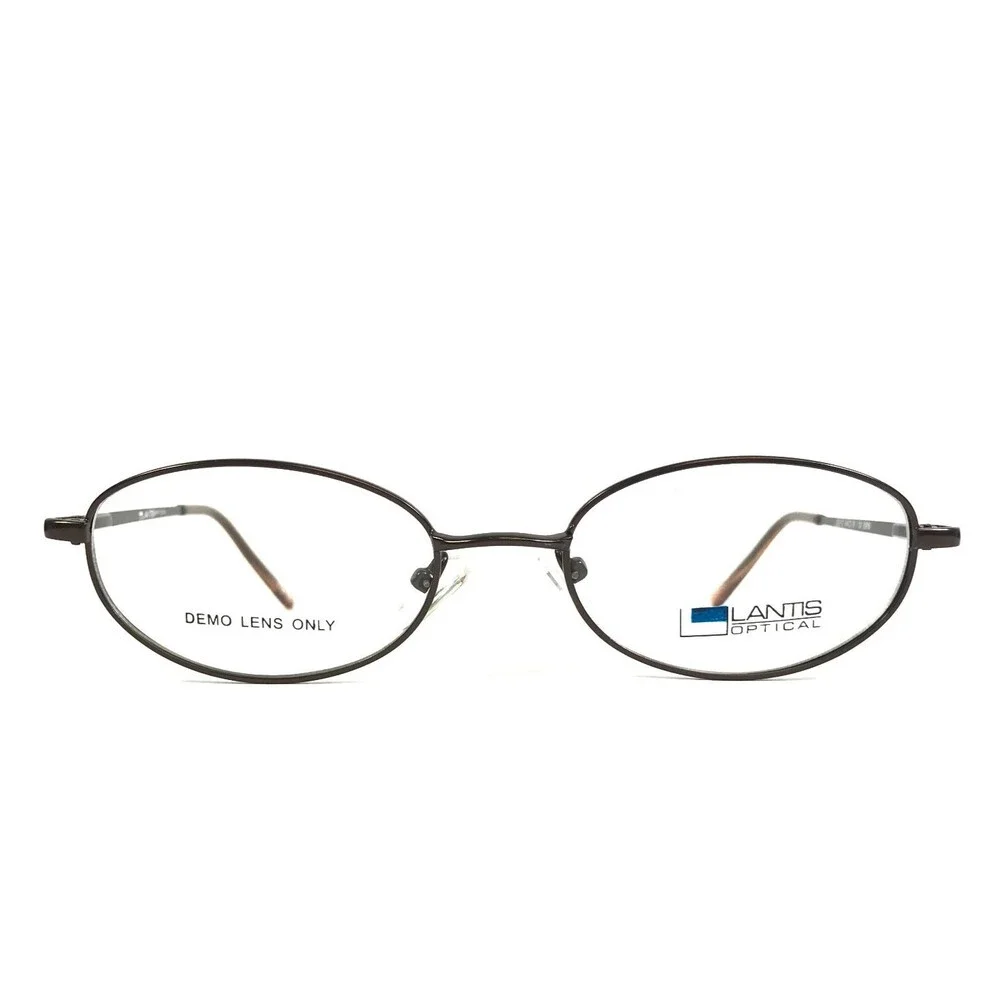 Lantis Optical Eyeglasses Frames L6012 BRN Brown Oval Wire Rim 49-130